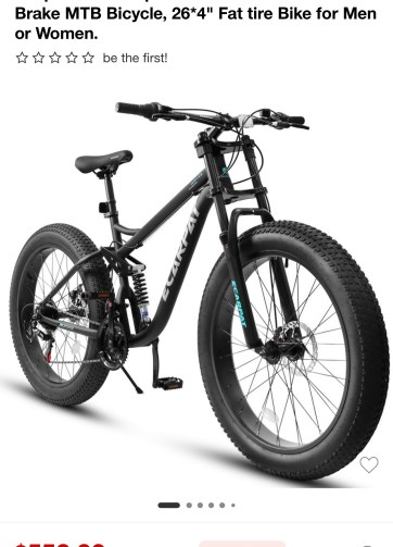 Gulches A26309 26 inch Mountain Bike,Full-Suspension 21 Speeds Drivetrain with Disc-Brake MTB Bicycle, 26*4" Fat tire Bike for Men or Women