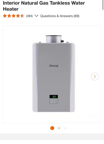 Rinnai High Efficiency Non-Condensing 6.6 GPM Residential 160,000 BTU Interior Natural Gas Tankless Water Heater