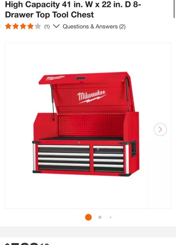 Milwaukee © High Capacity 41 in. W x 22 in. D 8- Drawer Top Tool Chest