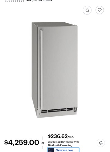 U-Line - 15" 55-Ib Freestanding Icemaker - Stainless Steel