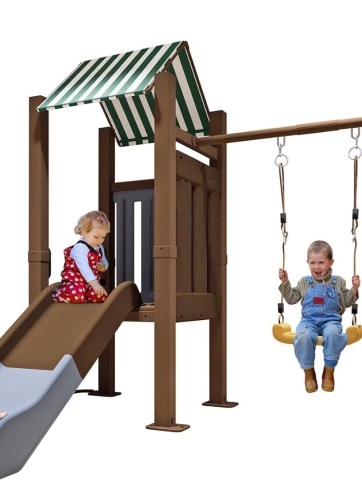 Kids Swing Set with Slide