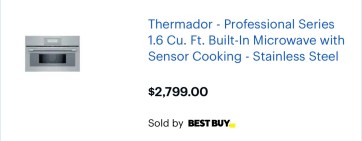 Thermador - Professional Series 1.6 Cu. Ft. Built-In Microwave with Sensor Cooking - Stainless Steel