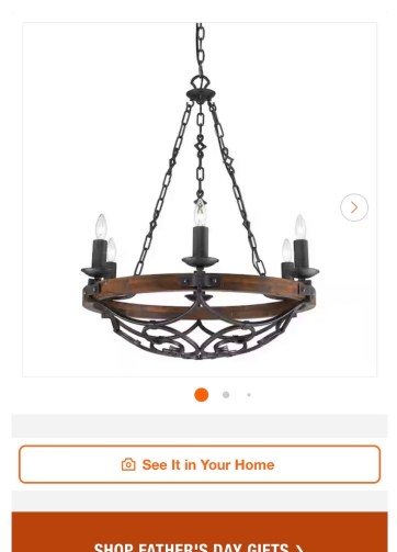 Vargas Collection 6-Light Black Iron Chandelier