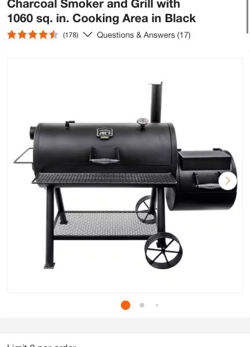 OKLAHOMA JOE'S Longhorn Reverse Flow Offset Charcoal Smoker and Grill with 1060 sq. in. Cooking Area in Black
